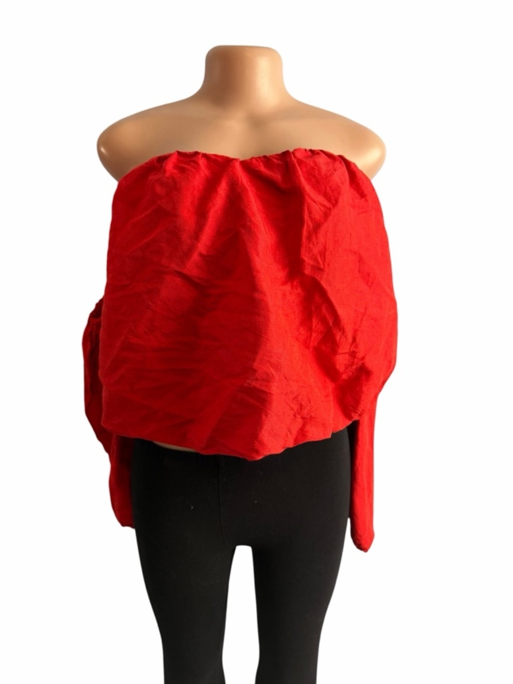 Free People Dark Orange/Red Off the Shoulder Long Sleeve Top